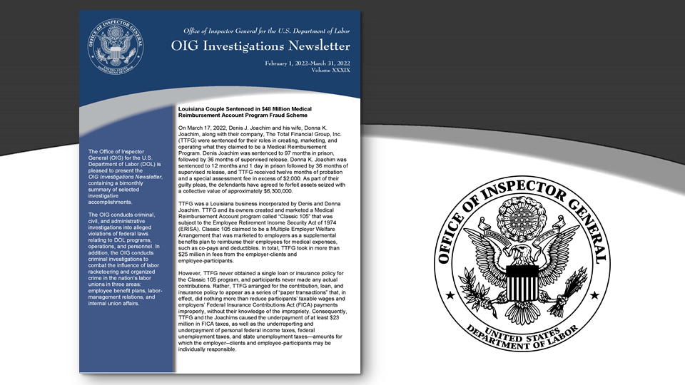 OIG Investigations Newsletter Volumne XXXIX